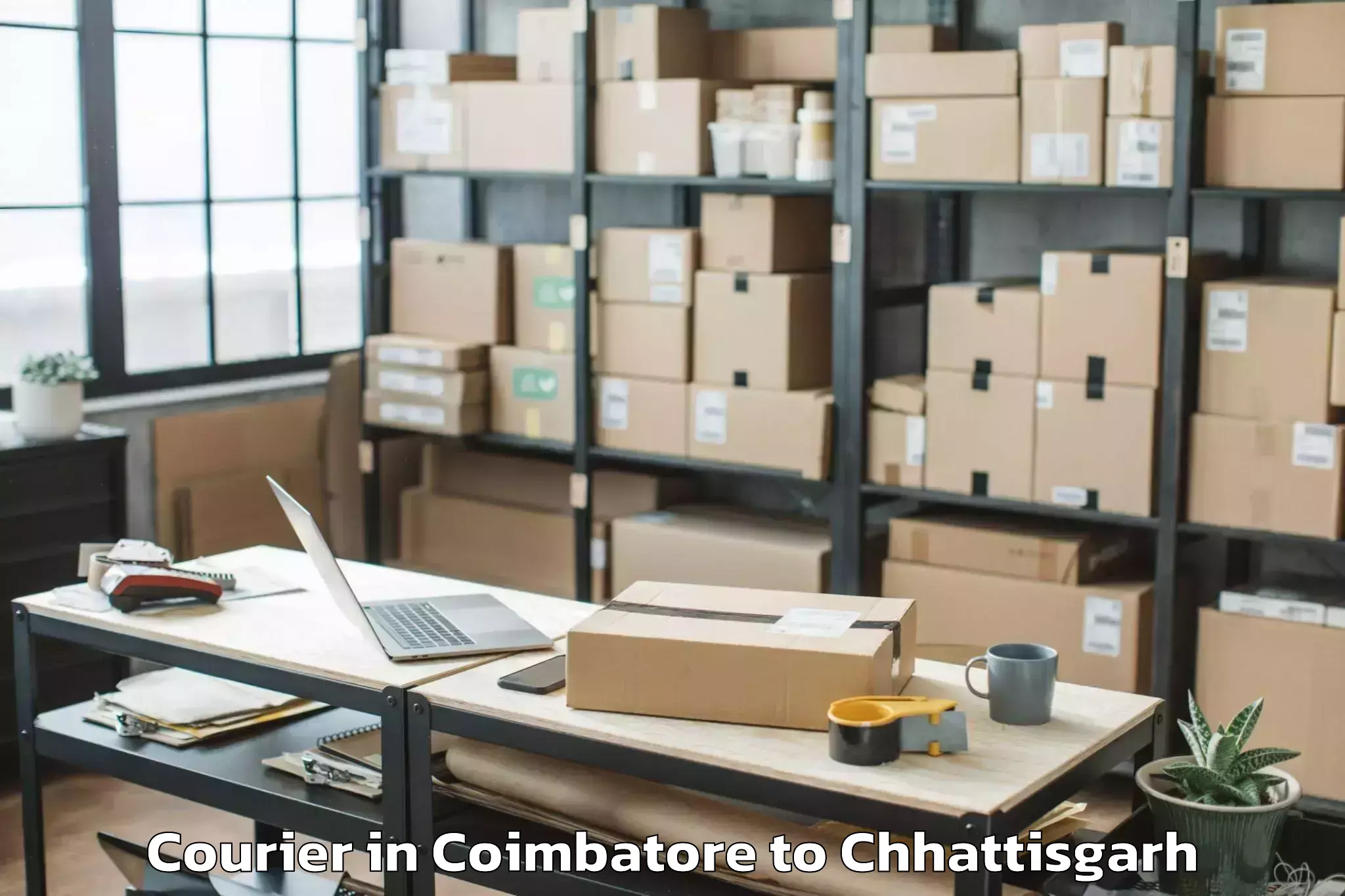 Professional Coimbatore to Khairagarh Courier